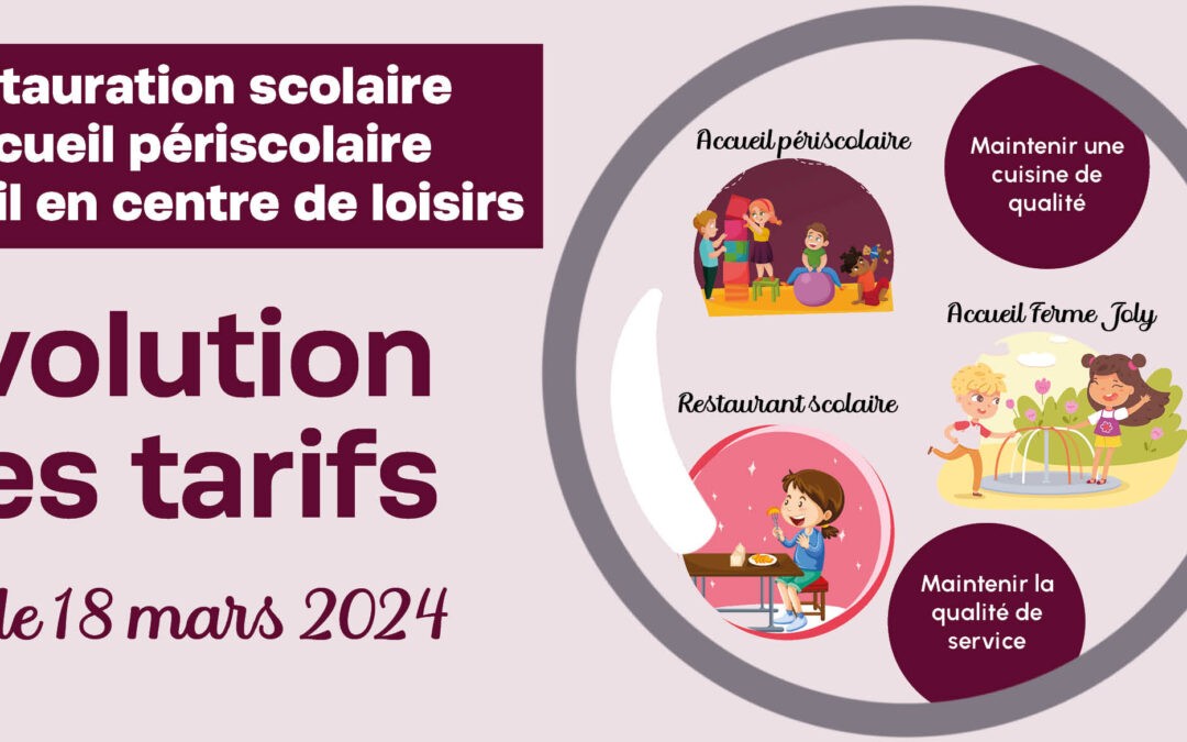 Évolution des tarifs du périscolaire, du Centre de Loisirs et du restaurant scolaire