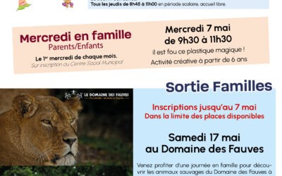 Agenda des Familles du mois de MAI